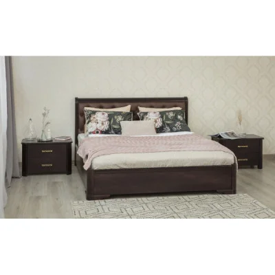 Bed "Milena" with soft backrest and lifting mechanism